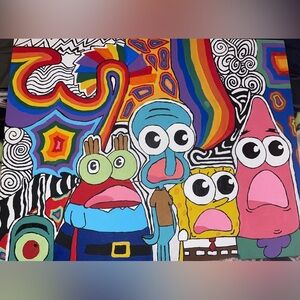 Colorful Cartoon Character Canvas Art